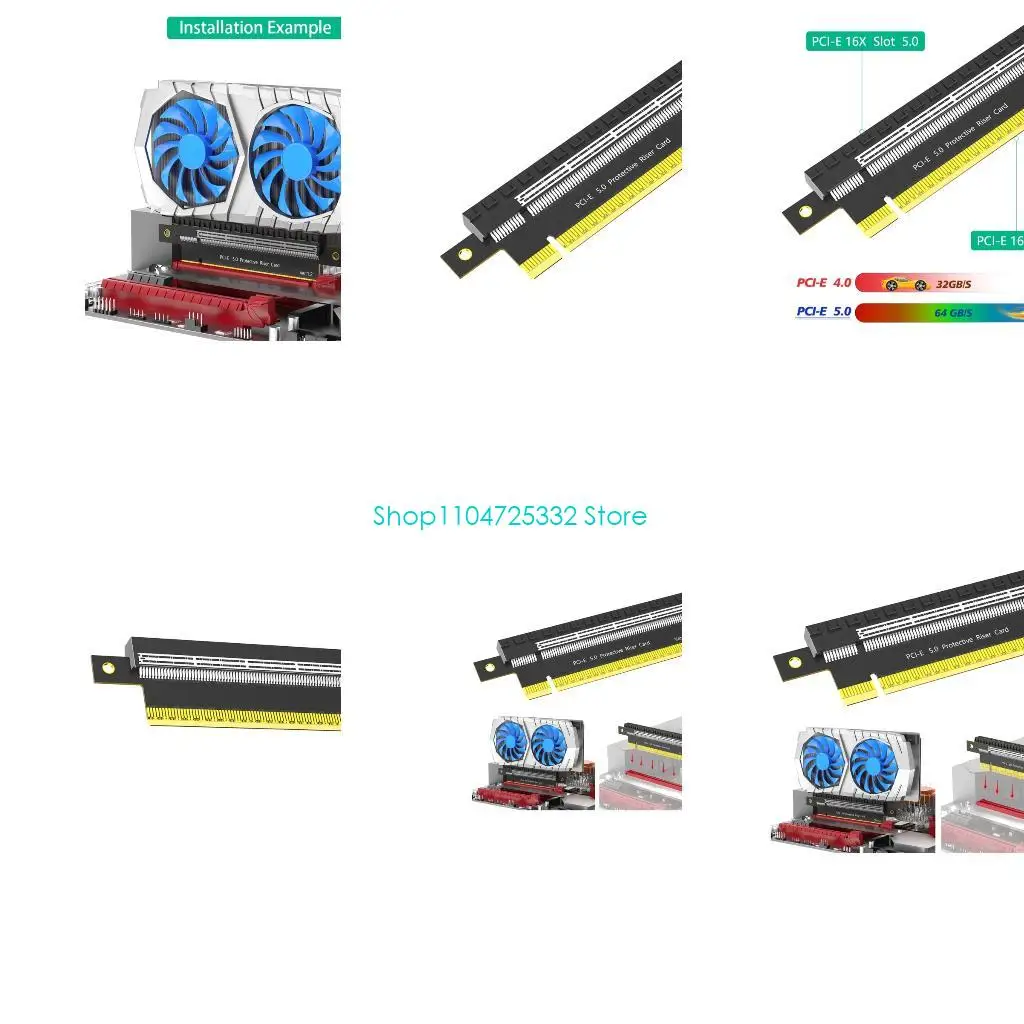 P5EA 180° PCIE 16X 5.0 Entended Card PCI-E to PCIe 16X Slot Connectors for Reliable Computer Connection and Office Efficiency