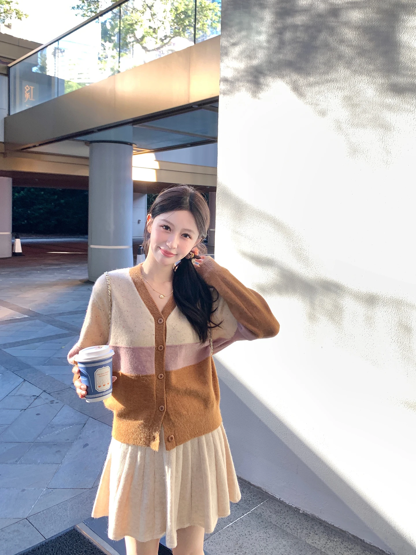 

YANUOYU Корейский вязаный кардиган с V-образным вырезом, женский свитер с длинными рукавами, в полоску, повседневная удобная верхняя одежда