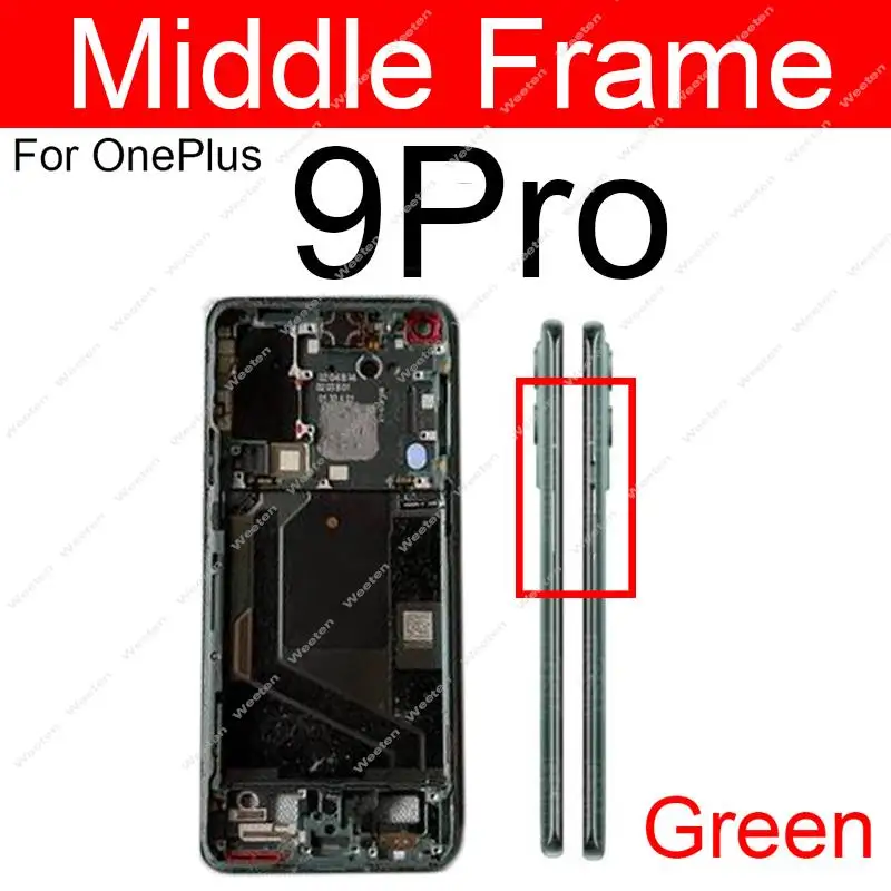 For One Plus Oneplus 1+ 9 9R 9Pro 9RT 10Pro Middle Frame Housing Rear Middle Frame Housing with Side Button Plate Chassis Parts