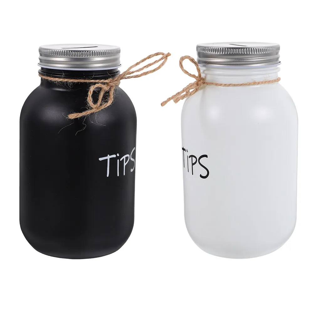 

Набор из 2 простых стеклянных копилок для взрослых, декоративные банки для хранения денег и монет для дома и офиса, прочные, из стекла и металла