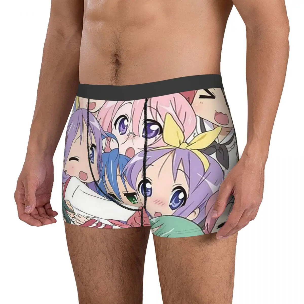 Boxer Underpants Shorts Lucky Star Anime Lucky Star Anime Panties Male Soft Underwear for Homme Man Boyfriend Gifts