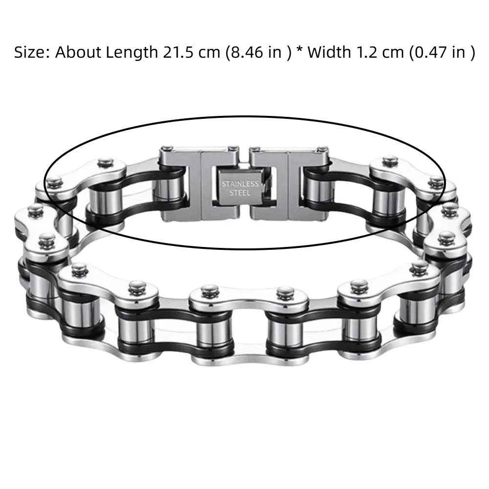New Punk Rock Titanium Motorcycle Bracelets Unisex Bangle with Multiple Colors 316L Stainless Steel Gold and Silver Jewelry Gift