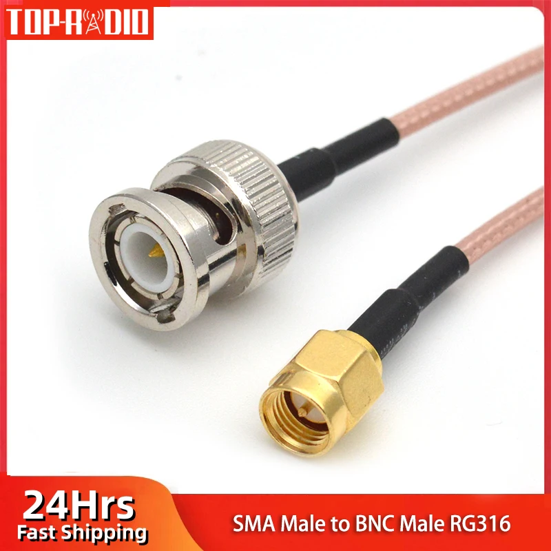 1PC Bnc Male to Sma Male Plug Connector RG316 Coaxial Pigtail Coax Cable 50ohm RG-316 Jumper Cord