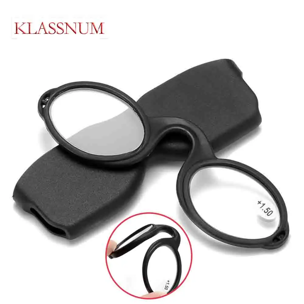 

Fashion Silicone Nose Clip Reading Glasses Mini Foam Women Nose Glasse Men Portable Magnifying Eyeglasse Reader Eyewear +1 to +4