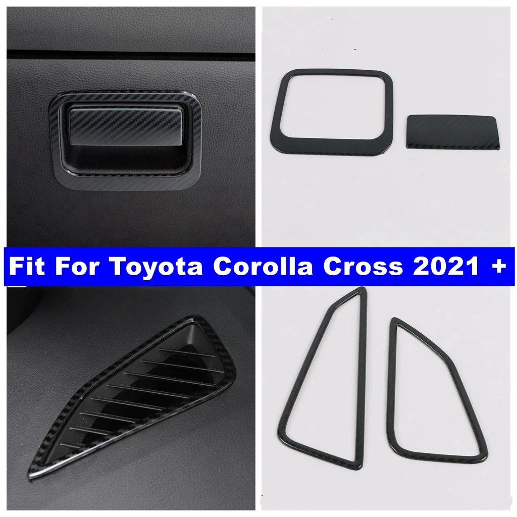 

Car Dashboard Air AC Outlet Vent Glove Storage Box Cover Trim For Toyota Corolla Cross 2021 - 2024 Carbon Fiber Look Accessories