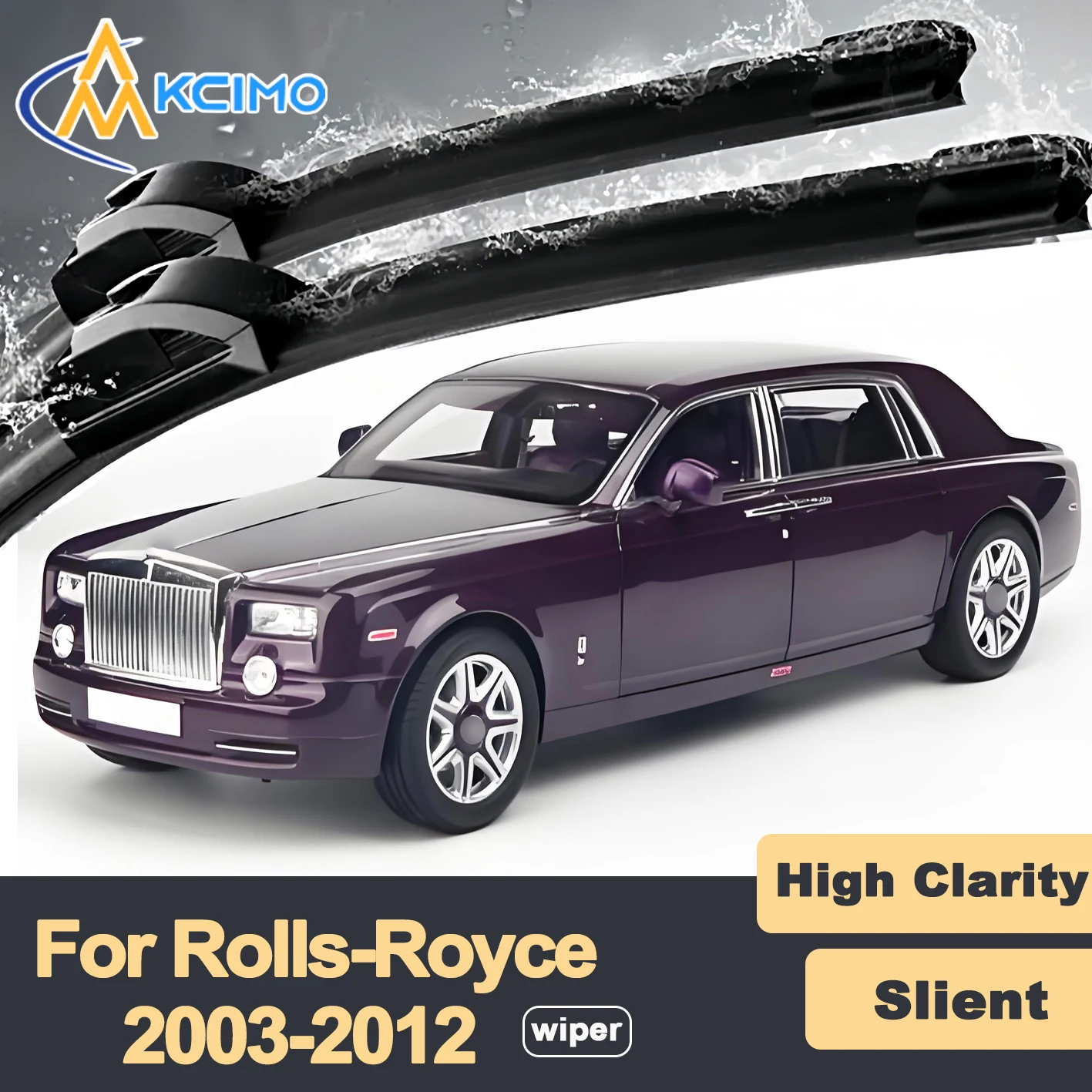 

Premium Rubber Durable Silent Windshield Wiper Blades 2pcs for Rolls Royce Phantom 2003-2012 Front Wiper Blades Set