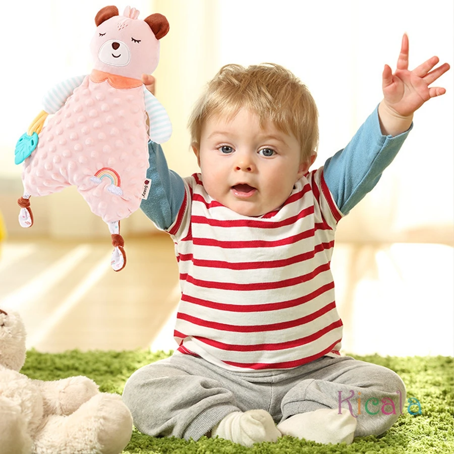 新生児用ぬいぐるみ、かわいい動物の毛布、ライオン、ゾウ、安心毛布、ベビーギフト