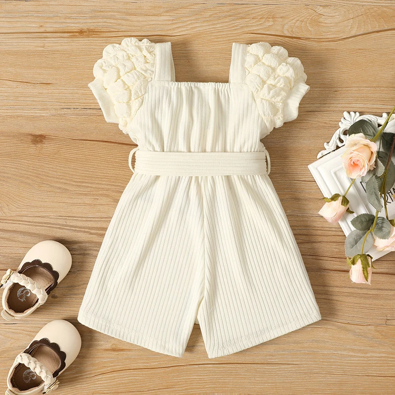 IYEAL 2025 Summer Baby Girl Thin Jumpsuit Newborn Baby Girl Cotton Romper White Fashion Sunsuit
