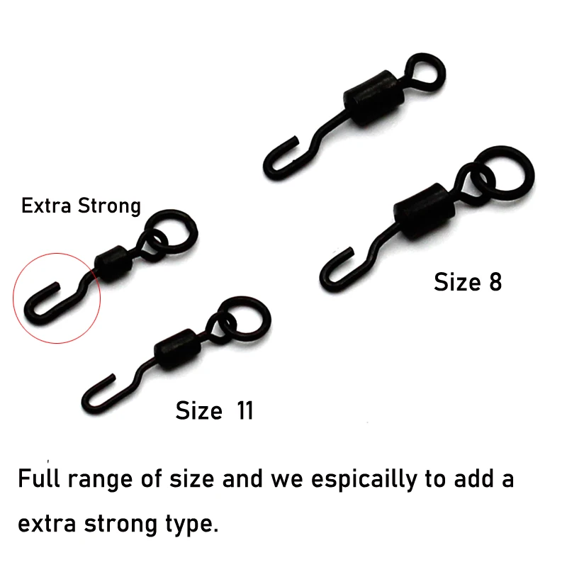 Carp Fishing Accessories Spinner Swivels Quick Change Swivels for Ronnie Rigs Rolling Swivel Carp Fishing Chod Rig Tackle