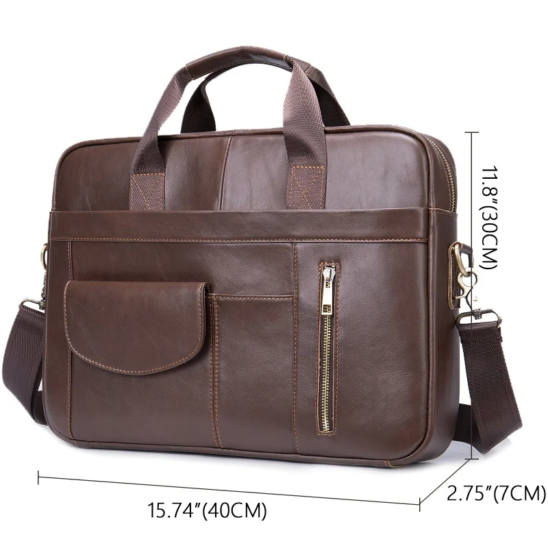 Neue Männer Rindsleder Aktentasche Herren große Umhängetasche Vintage Dokument Schulter männliche Tasche Büro Handtasche für Männer Attache Fall