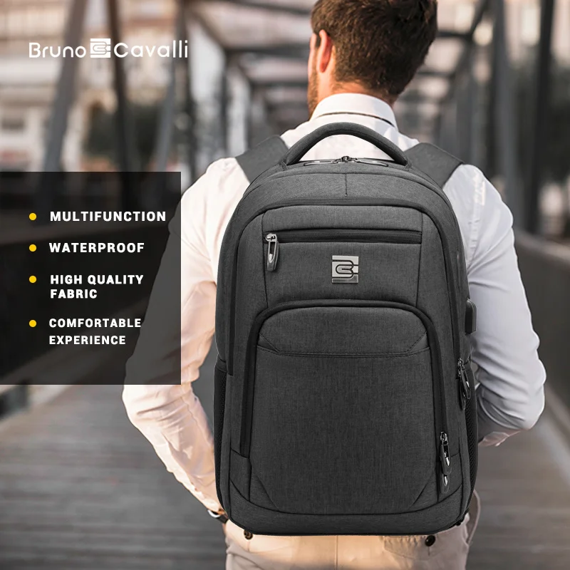 Mochila Laptop Durável Anti-Roubo com Porta de Carregamento USB, Mochila Escolar para Mulheres e Homens, Viagem de Negócios, Durável, 15.6 ", 17"