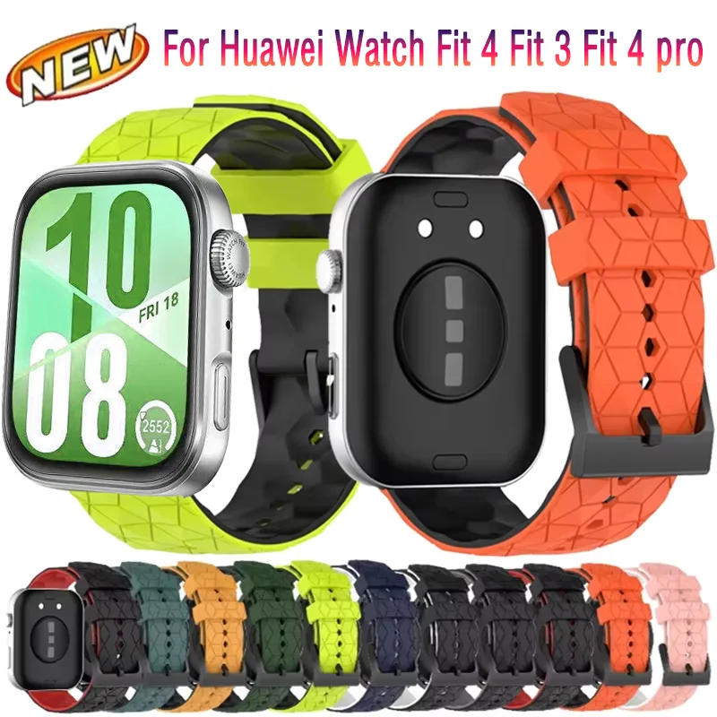 

Мягкий силиконовый ремешок для Huawei Watch Fit 3 Fit 4, спортивный браслет с футбольным узором, браслет для Huawei Watch Fit 4 pro Correa