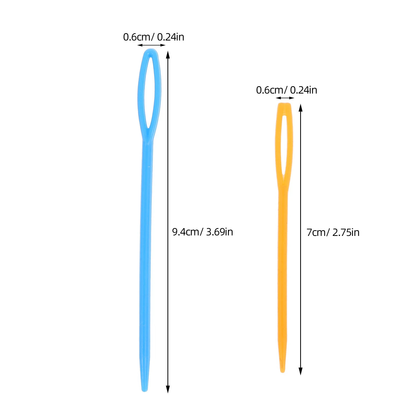 

40Pcs Plastic Sewing Needles Large Eye Safe for Crafts Needlework Projects 7cm 9cm Mixed Color Plastic Needles