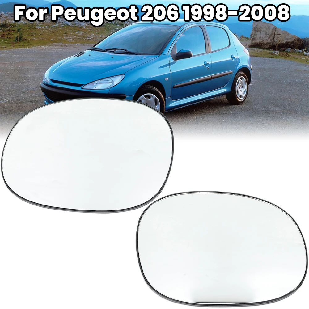 Car Rearview Mirror Glass Non-Heated Side Mirror Lens For Peugeot 206 1998-2008 Side Door Mirror Replacement Car Accessories