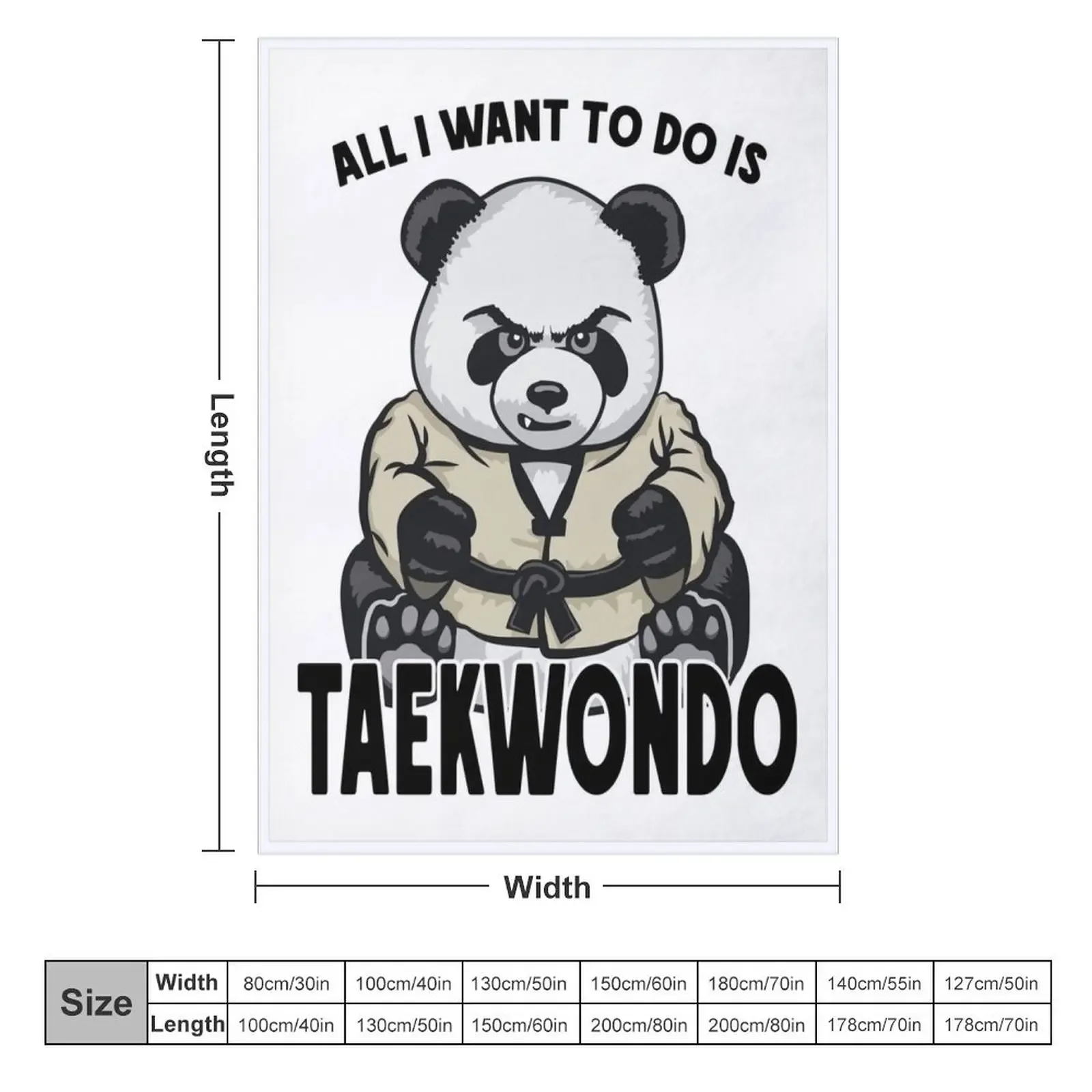 Taekwondo Panda All I Want To Do Is Cute Bear Throw Blanket for babies Kid'S Blankets