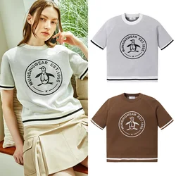 MUNSINGWEAR T-shirt lavorata a maglia da donna di moda di lusso Golf Sport autunnali Confortevole alta elasticità High-end Nuovo di zecca