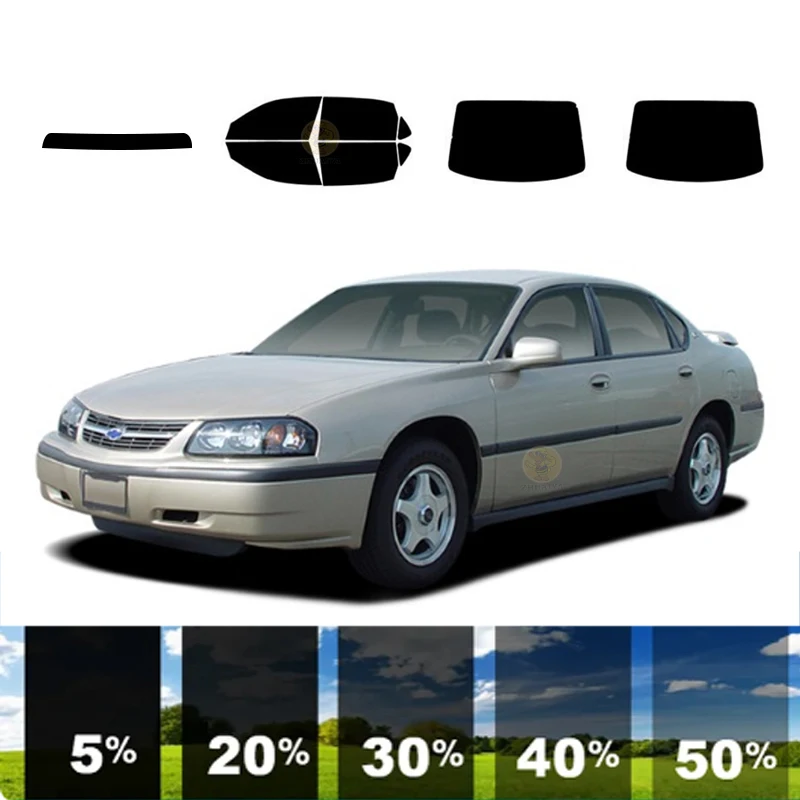 precut Removable Window Tint Film For Car 100% UVR 5%-35%VLT Heat Insulation Carbon ﻿For CHEVROLET IMPALA 4 DR SEDAN 2000-2005