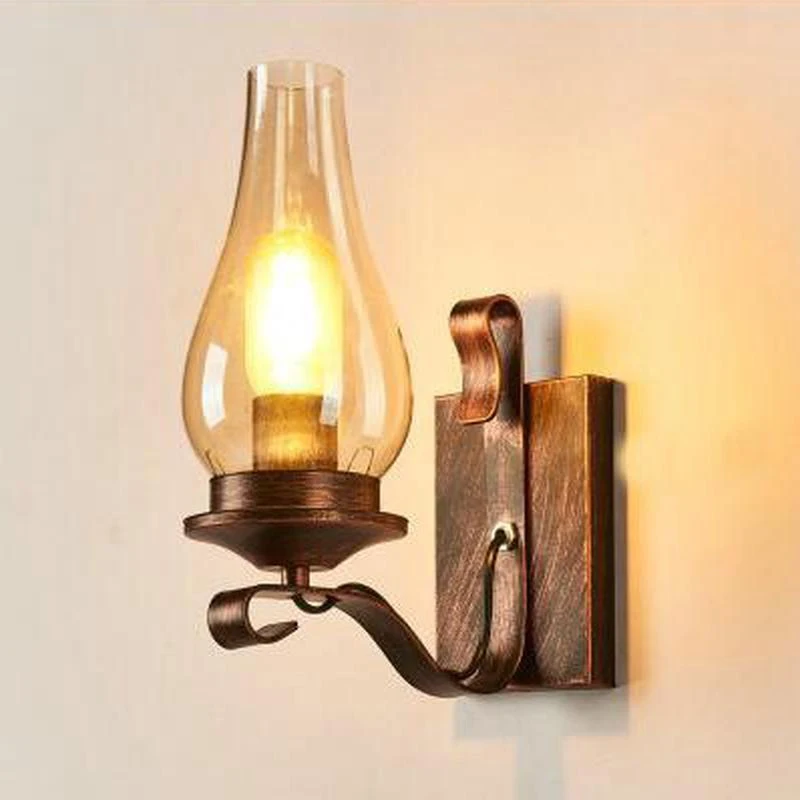 الرجعية الصناعية الحديد الجدار مصباح خمر الكيروسين الجدار الخفيفة لمطعم الممر غرفة نوم السرير مقهى فندق علوي الشمعدان البيت #1