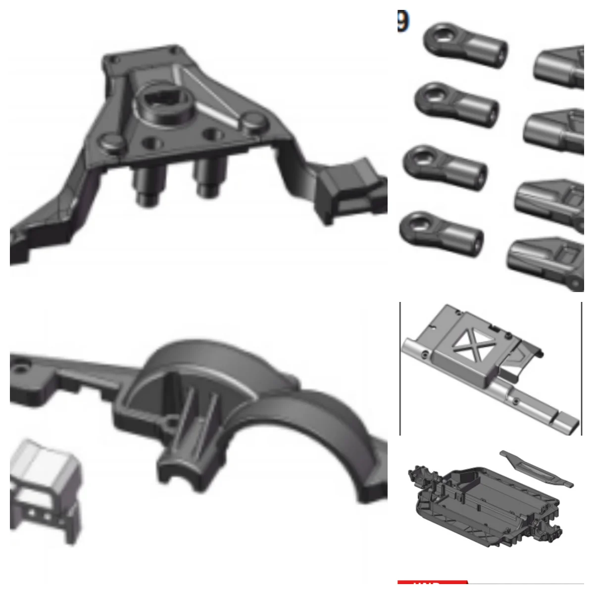 

HNR Spare Parts H98235 H98229 H98174 H98175 H98176 for H9802 H9803 1/10 brushless power unit. RC Car