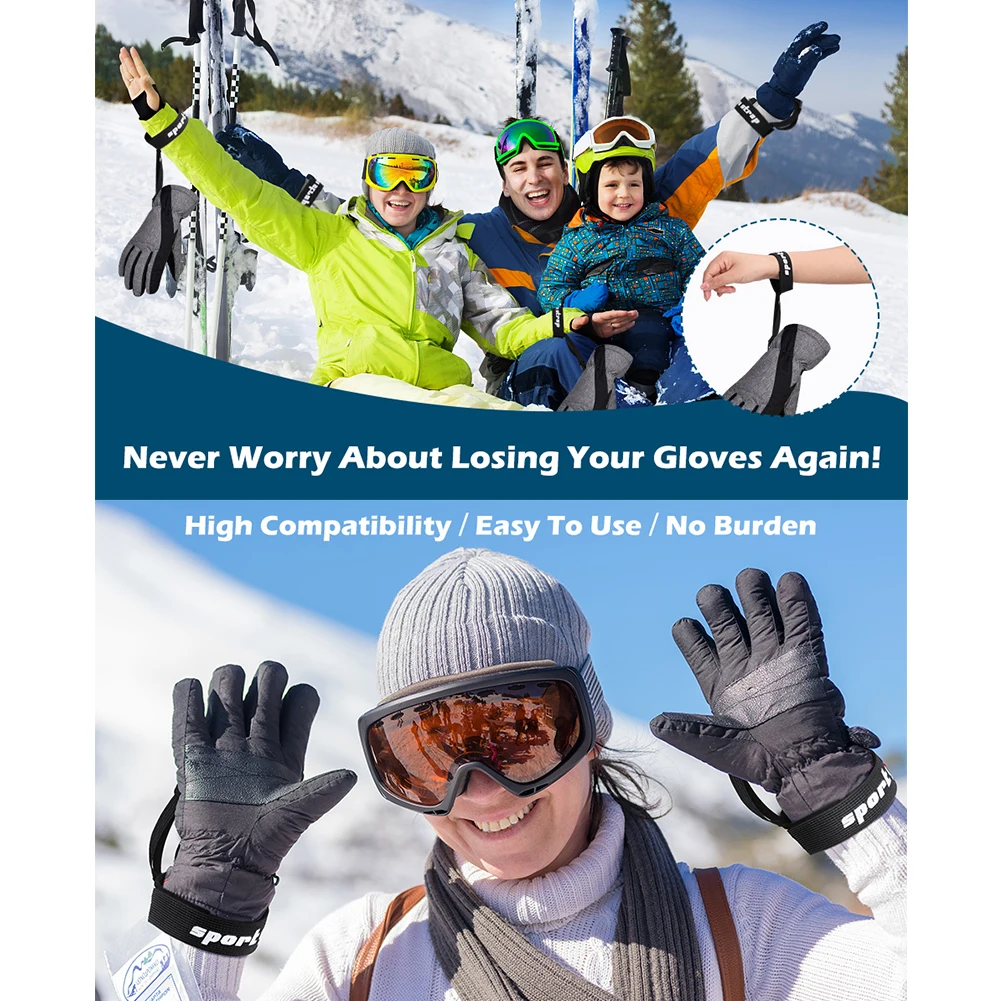 

4/8PCS Ski Glove Wrist Strap Glove Holder Sport Glove Strap Elastic Wrist Leash for Snowboard Ski Mountaineering Outdoor Sports