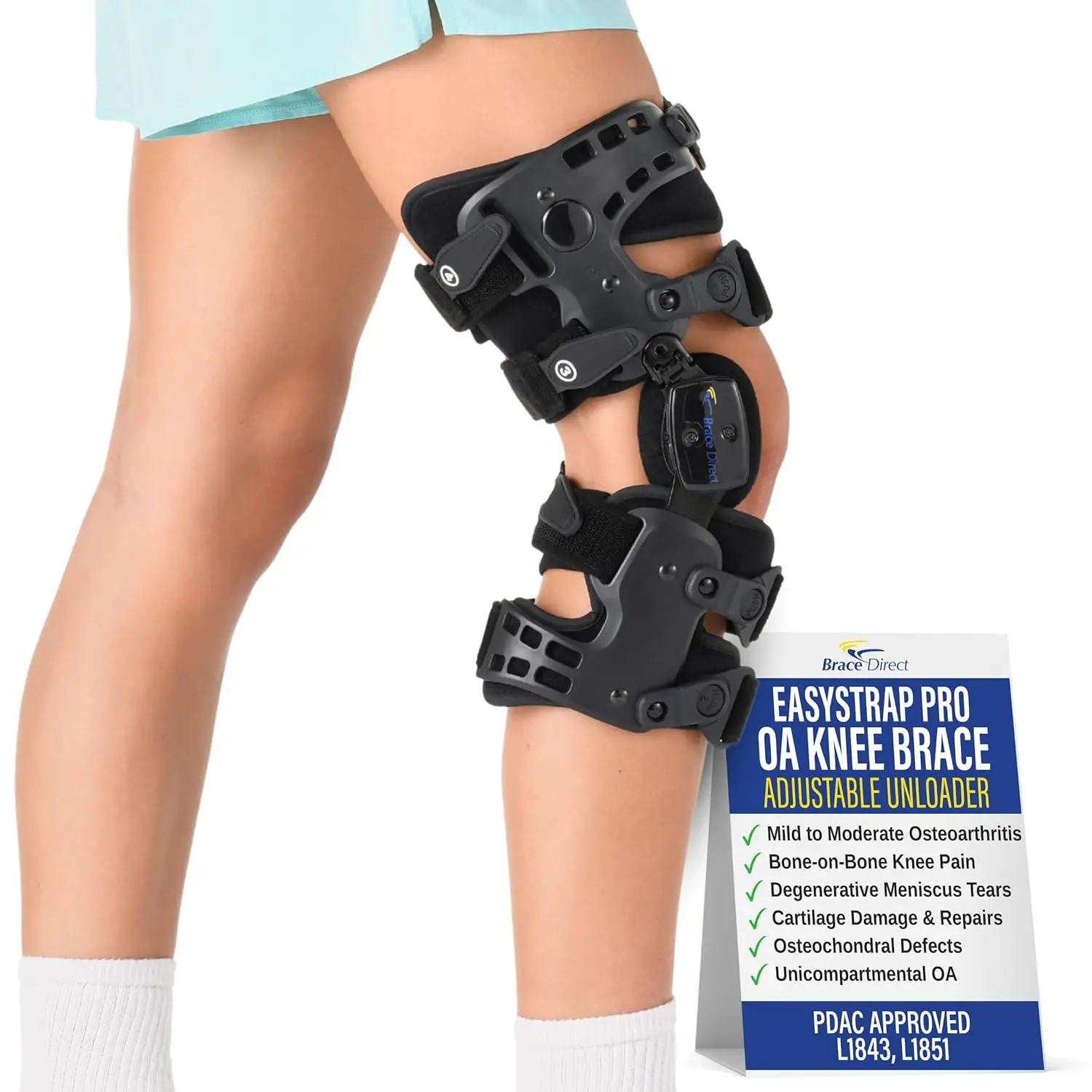 

Adjustable Hinged Knee Brace for Osteoarthritis Pain, Meniscus Tears & Cartilage Damage Support - Left Leg