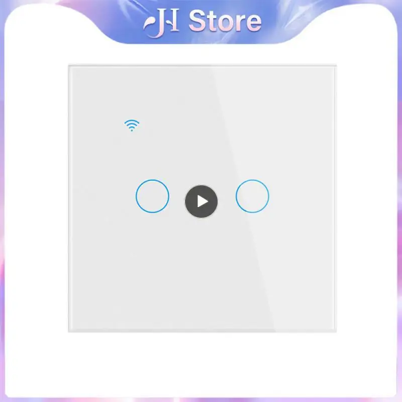 

Tuya WiFi Smart Switch Panel Single Zero Fire Universal Switch 86 Type European Standard White 2gang
