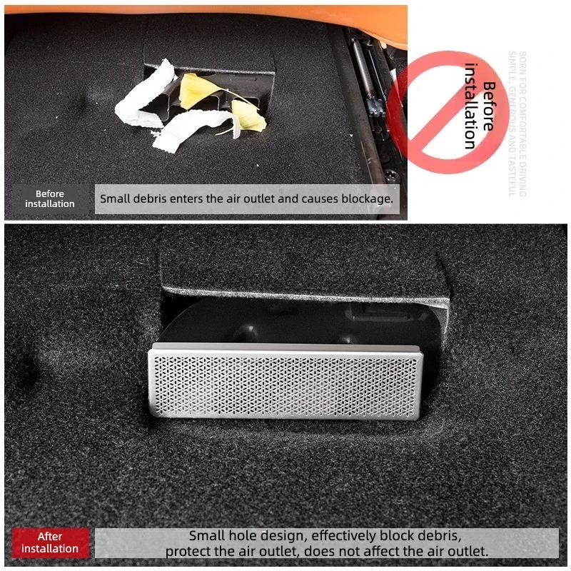 For Haval H9 2nd Gen 2024‑2026 Under‑Seat AC Air Vent Stainless Steel Protective Grille Cover Interior Mod Accessories - view 2