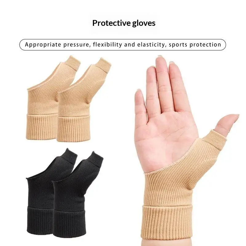 Wrist Thumb Compression Arthritis Gloves 1 Pair Non-Irritating Support Brace for Pain Relief Yoga Cooking Daily Use