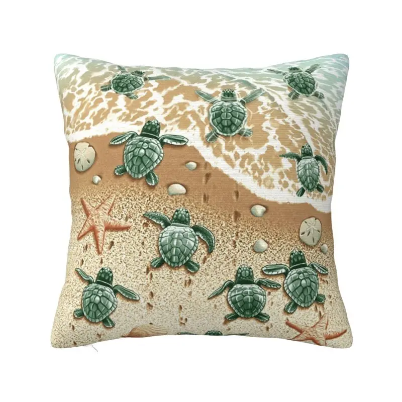 Luxury Race To Safety Sea Turtle Throw Pillow Covers Home Decorative 3D Print Sofa Chair Cushion Cover Polyester Cozy Pillowcase