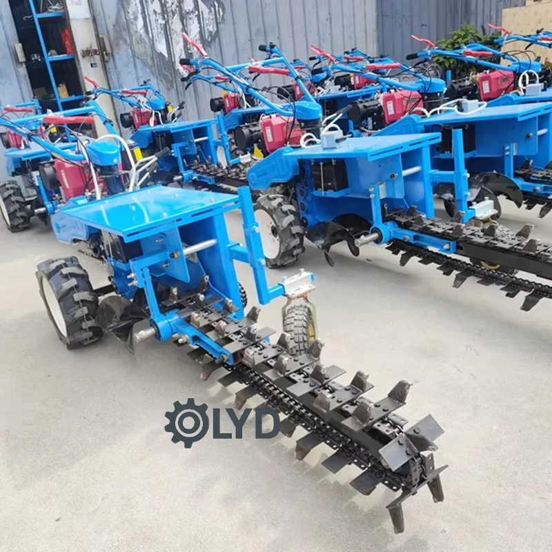 Walk Behind Trencher Mini Single Chain Trencher Household Farm Small Self Propelled Digging Machine