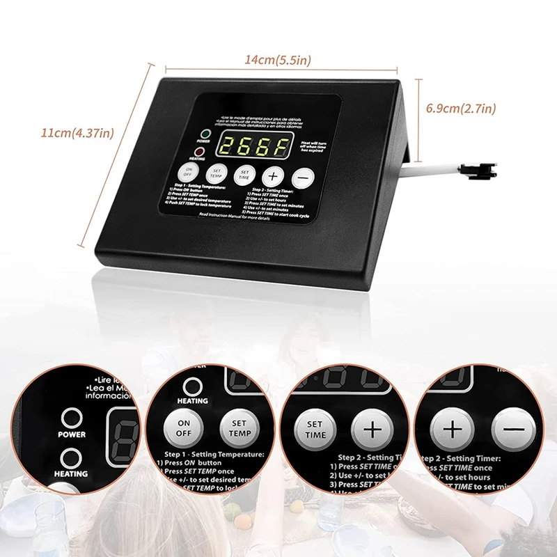 Painel de Controle Digital Smoker Grill, Compatível com Masterbuilt ESQ30B, ESQ30S, 20070106, 120V, 990050048