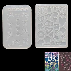 Molde de resina epoxi de silicona con forma de pajarita para manualidades DIY, moldes de resina, molde de joyería