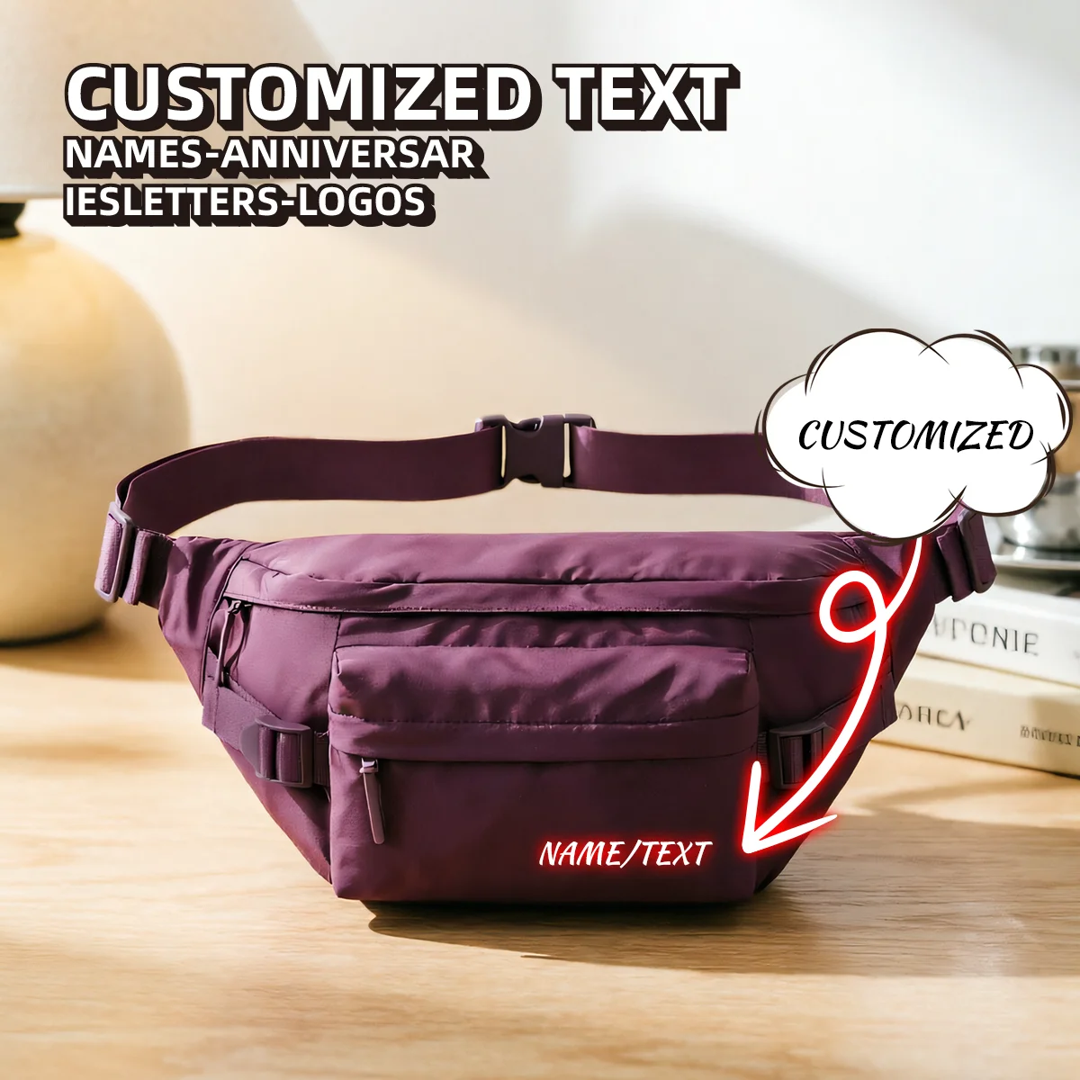 Custom Logo Men's Single-Shoulder Crossbody Bag Cycling Chest Bag Men's Commuter Motorcycle Backpack Waist Bag Summer Small Bag Couple Style Personalized DIY