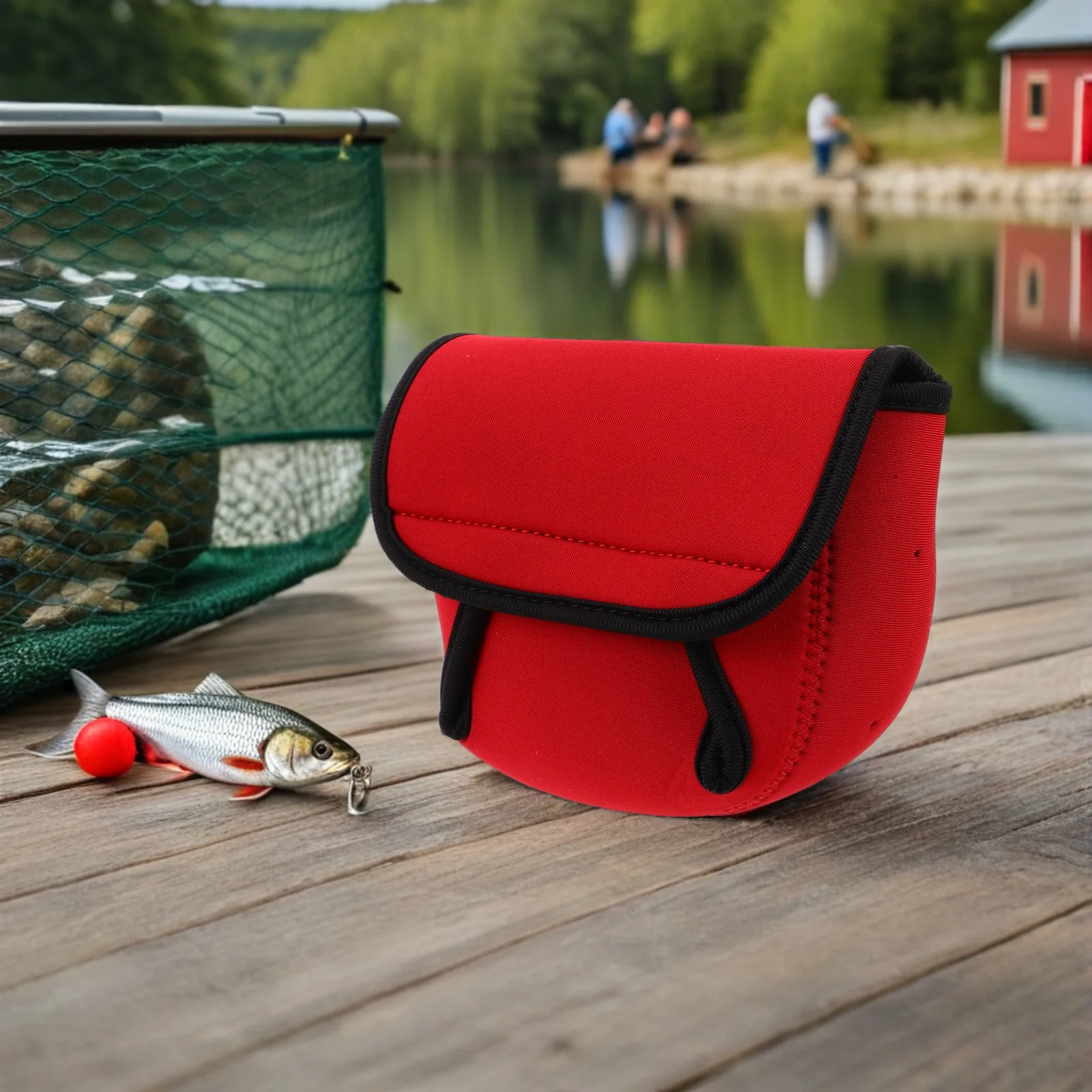 

Fishing Protective Cover Red Baitcast Storage Pouch Neoprene Bag Shockproof Pouch Fishing Reel Storage Case Baitcasting Reel