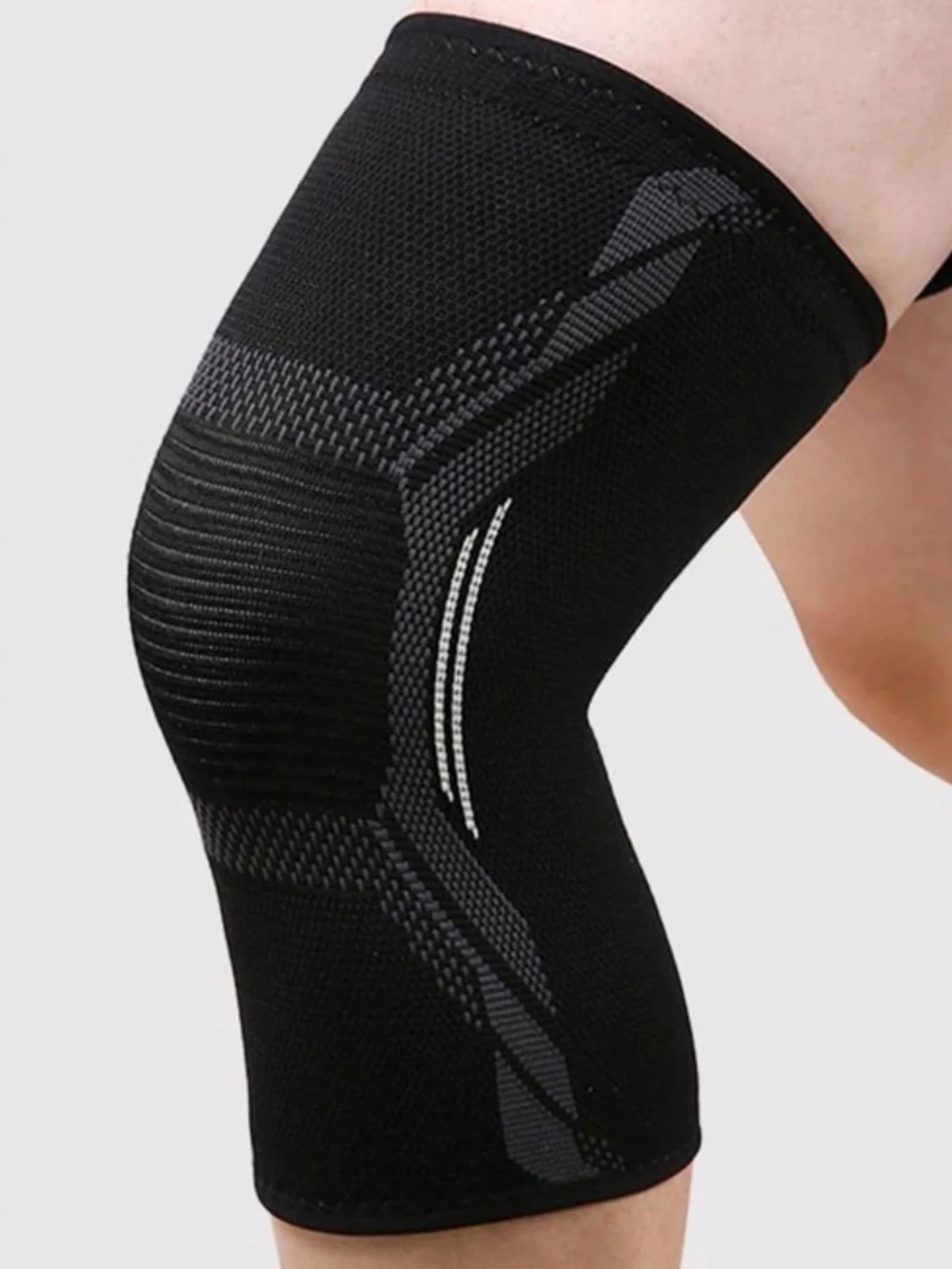 1pc High-Elasticity Compression Knee Sleeves-Breathable Supportive Workout Knee Braces Reinforced Knee Pad Gym Ergonomic Design
