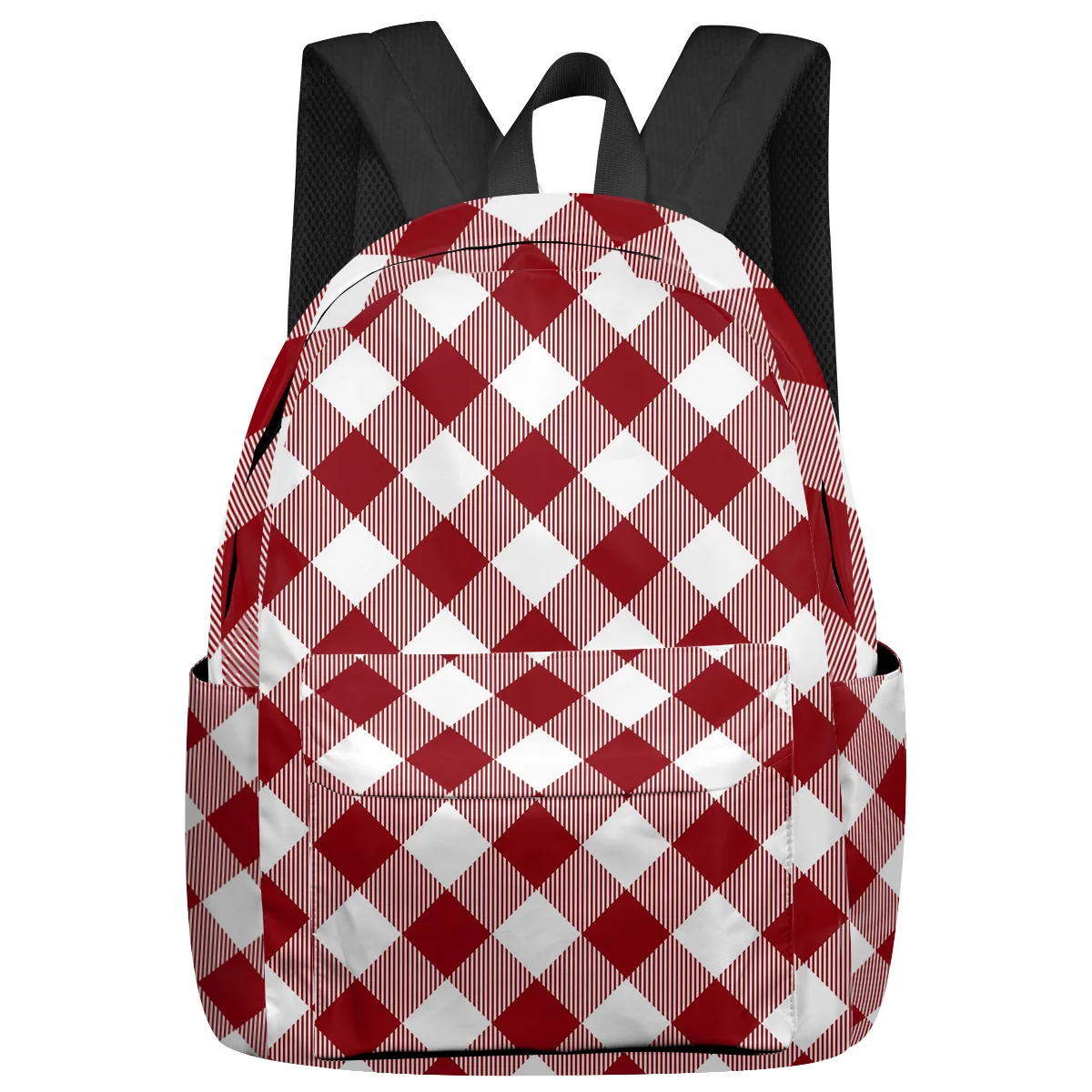 

Pastoral Style Dark Red Plaid Feminina Backpacks Teenagers Student School Bags Laptop Backpack Men Women Female Travel Mochila