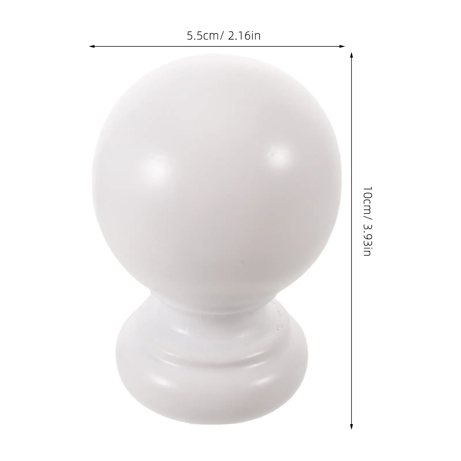 2pcs Wood Curtain Finials for 35mm Pole Screw On Drapery Rod End Caps Replacement, Window Treatment Ball Finials for Living Room