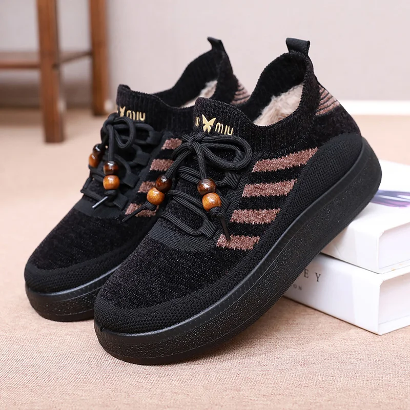 

2025 зимняя новая женская хлопковая обувь на флисовой подкладке для холодной погоды, удобная нескользящая прочная подошва, бесплатная доставка