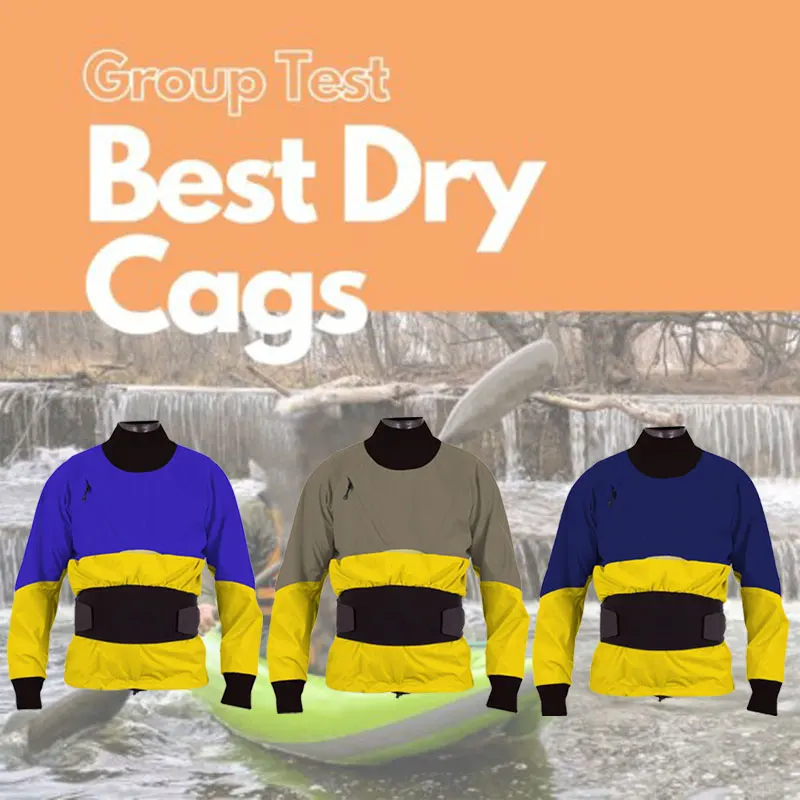 

Dry Suit Top Kayak Cag with Dual Waist Overskirt,Latex Neck Wrist Seal Waterproof Jacket for Sailing Canoeing Paddling Clothing