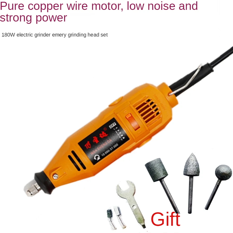 

Электрическая точилка для бензопилы, шлифовальная машина 220 В, 180 Вт, с набором шлифовальных головок - прочный деревообрабатывающий инструмент для домашней мастерской