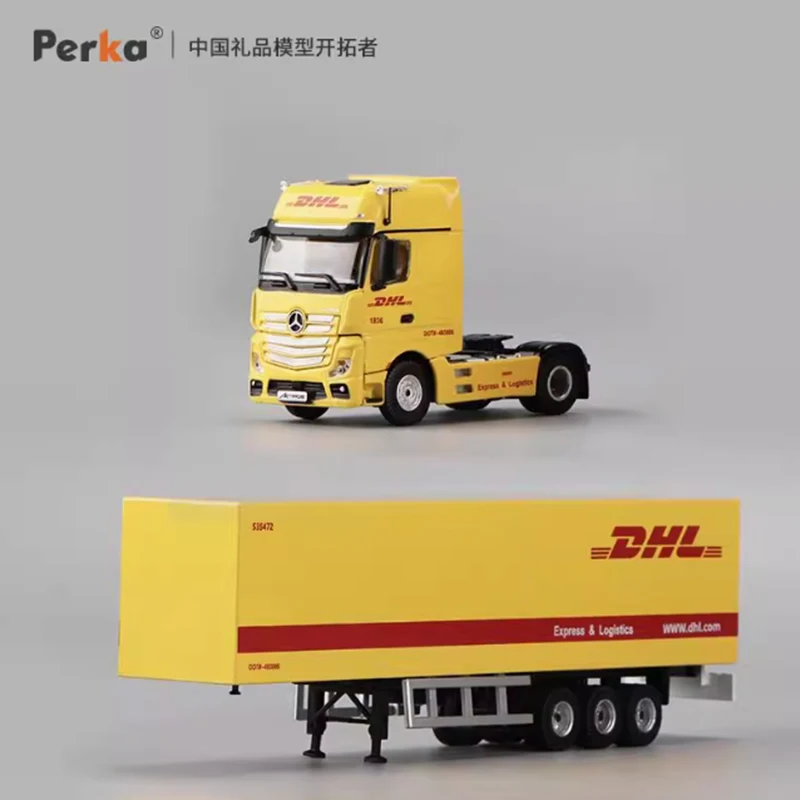 

Perka масштаб 1:64, контейнерный грузовик, логистический автомобиль, сплав, имитация модели автомобиля, статическая коллекция, украшенные праздничные подарки, игрушки