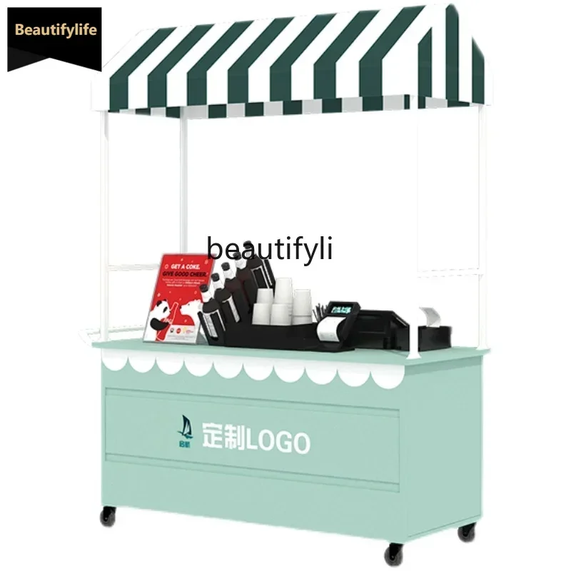 

a601 Modern wrought iron flower car commercial trolley shopping mall supermarket promotion mobile stall car