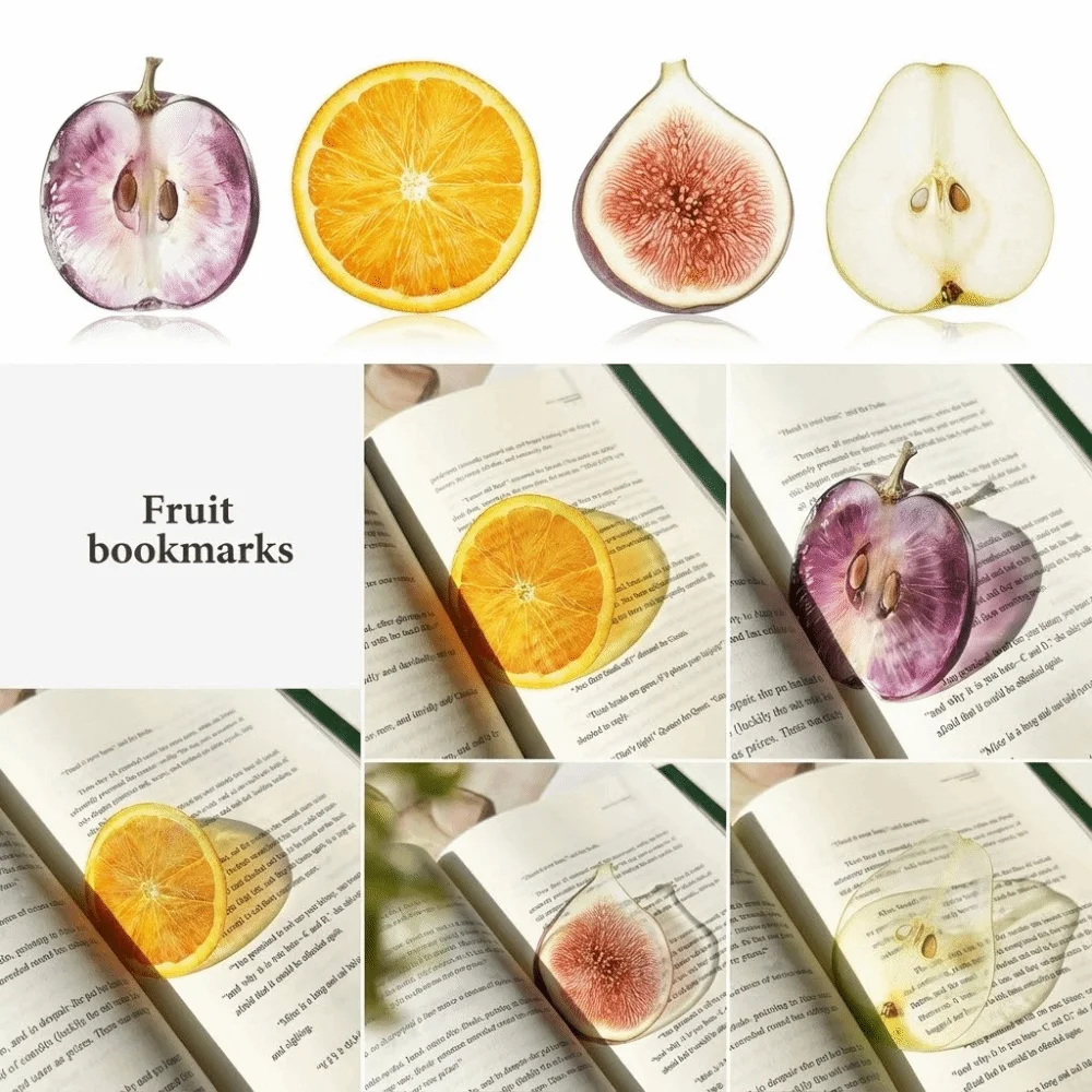 new Delicate Apple Bookmark Premium Feeling Transparent Grape Tomato Bookmarks Unique Simulation Bookmark Student Gift