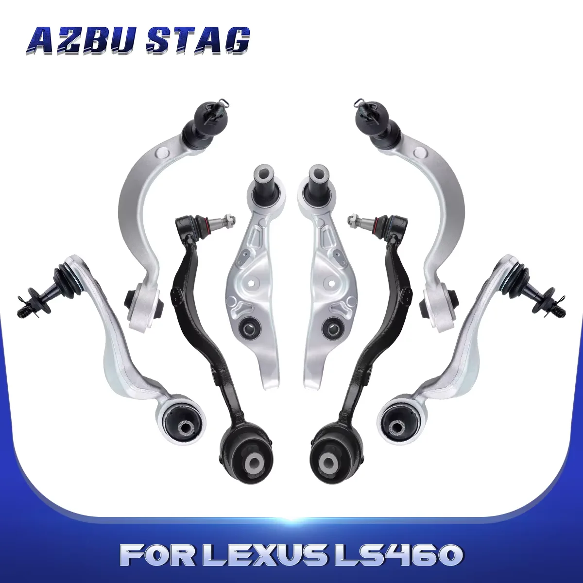 AzbuStag Front Upper Lower Control Arm for 8Pcs LEXUS LS460 RWD 07-17 4864050070 4864050110 48620-50070 4862050070 4862050110