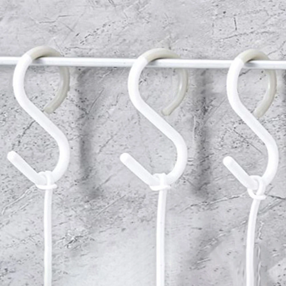 

12Pcs S Hooks Plastic S-Shaped Hooks for Hanging Keys Towels Kitchen Bathroom Multipurpose Storage Organizer S-Shaped Hook