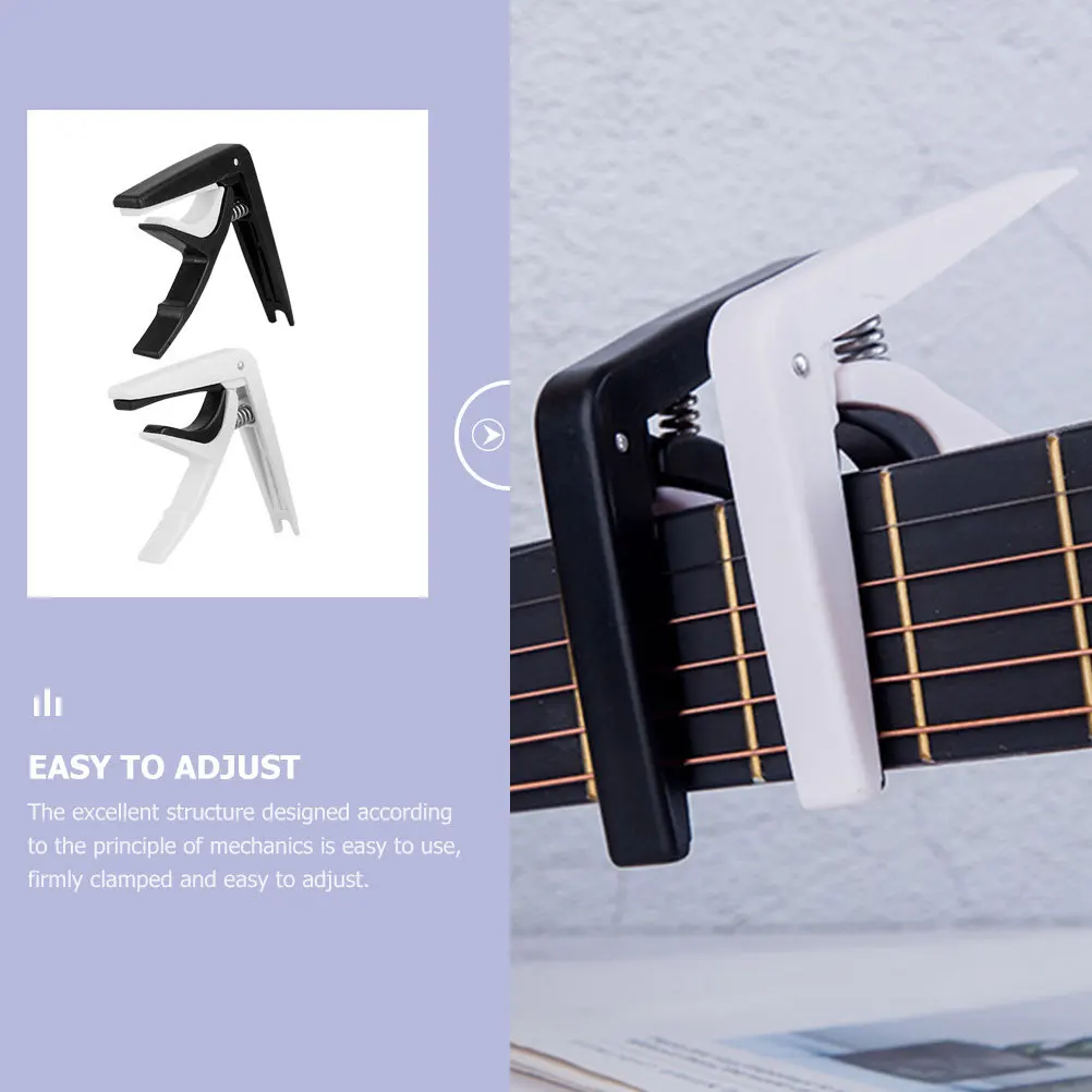 

4Pcs Guitar Capo Durable ABS Material Easy Adjust Exquisite Craftsmanship Suitable Beginners Professionals Capo Clamp Part