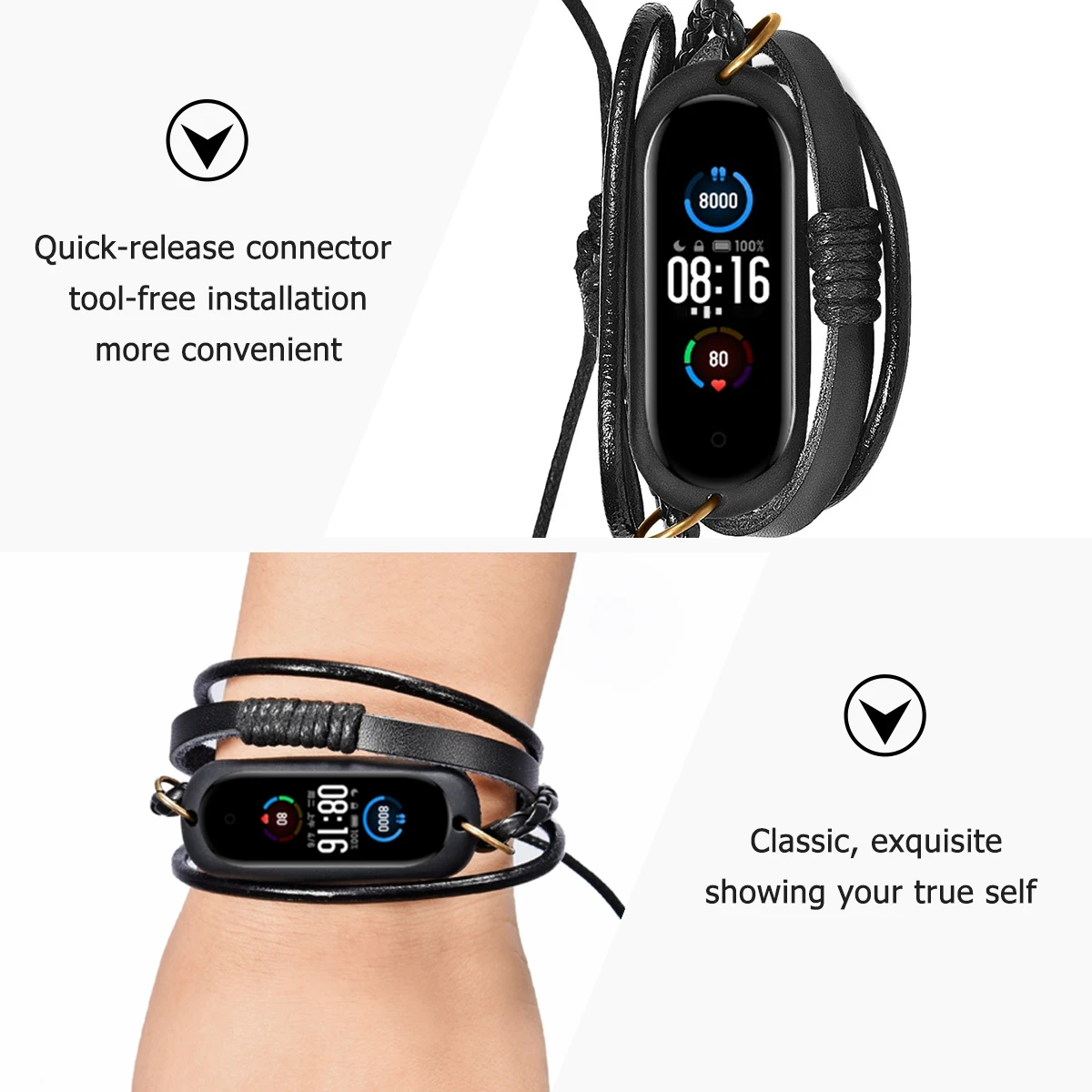 

Silicone Wristband Replacement Straps for Mi Smart Band 5 Abrasion Resistant High Quality Classic Design Tool