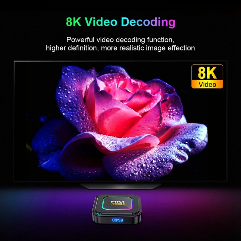 4+32G Smart TV Box Android 13 RK3528 HDR10 8K RGB Light BT 5.0 Wifi6 Voice Media Player TV Box