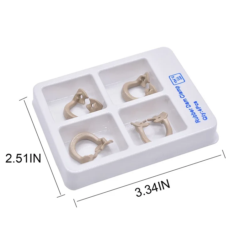 Dental Rubber Dam Clamps, Barreira Clip, Resina Materiais, Autoclaváveis, Dentista Ferramentas, Ferramenta Laboratório Dental, 134 ℃, 4Pcs