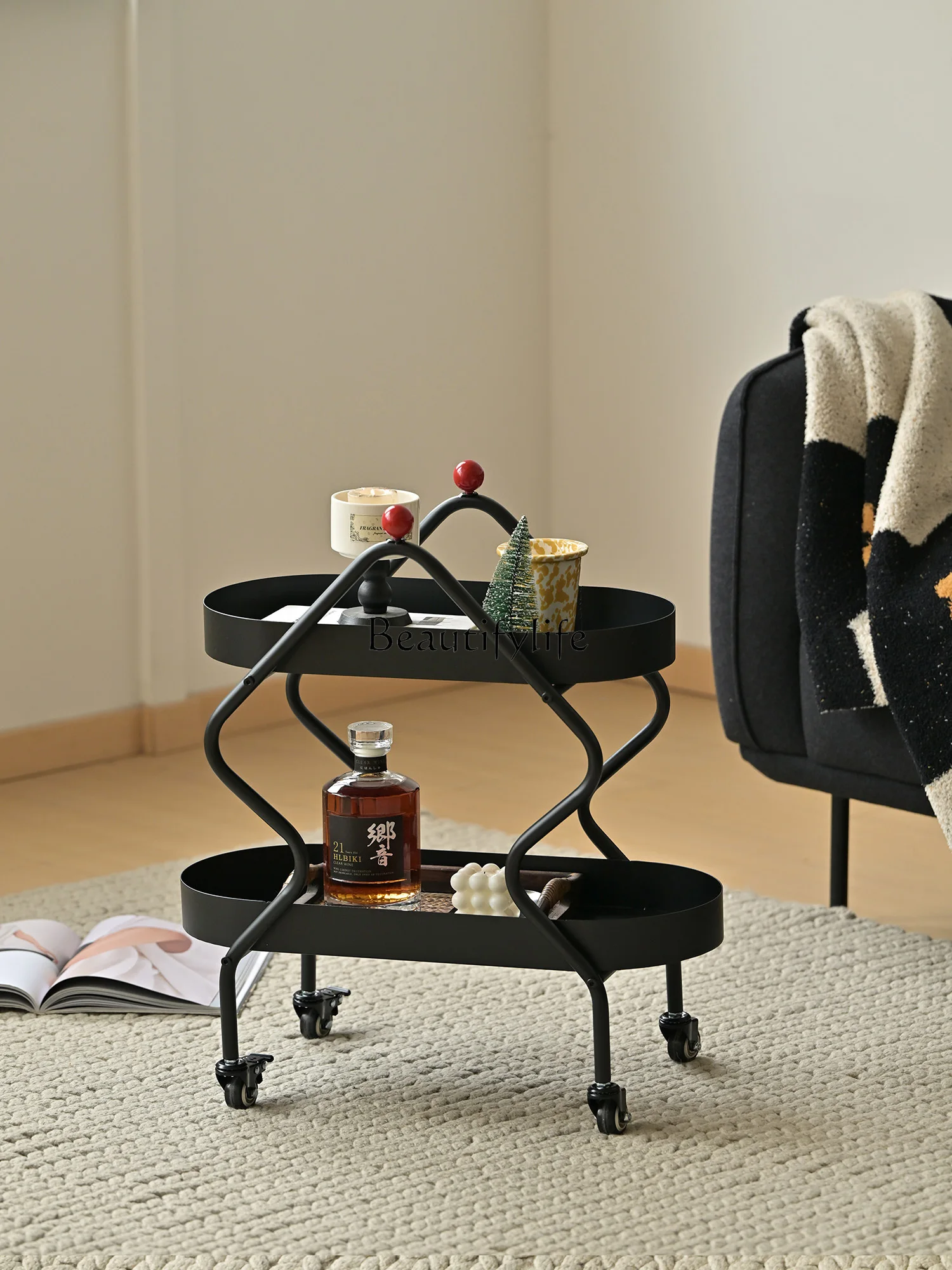 

Living room removable small table art mini coffee table cart sofa side shelf